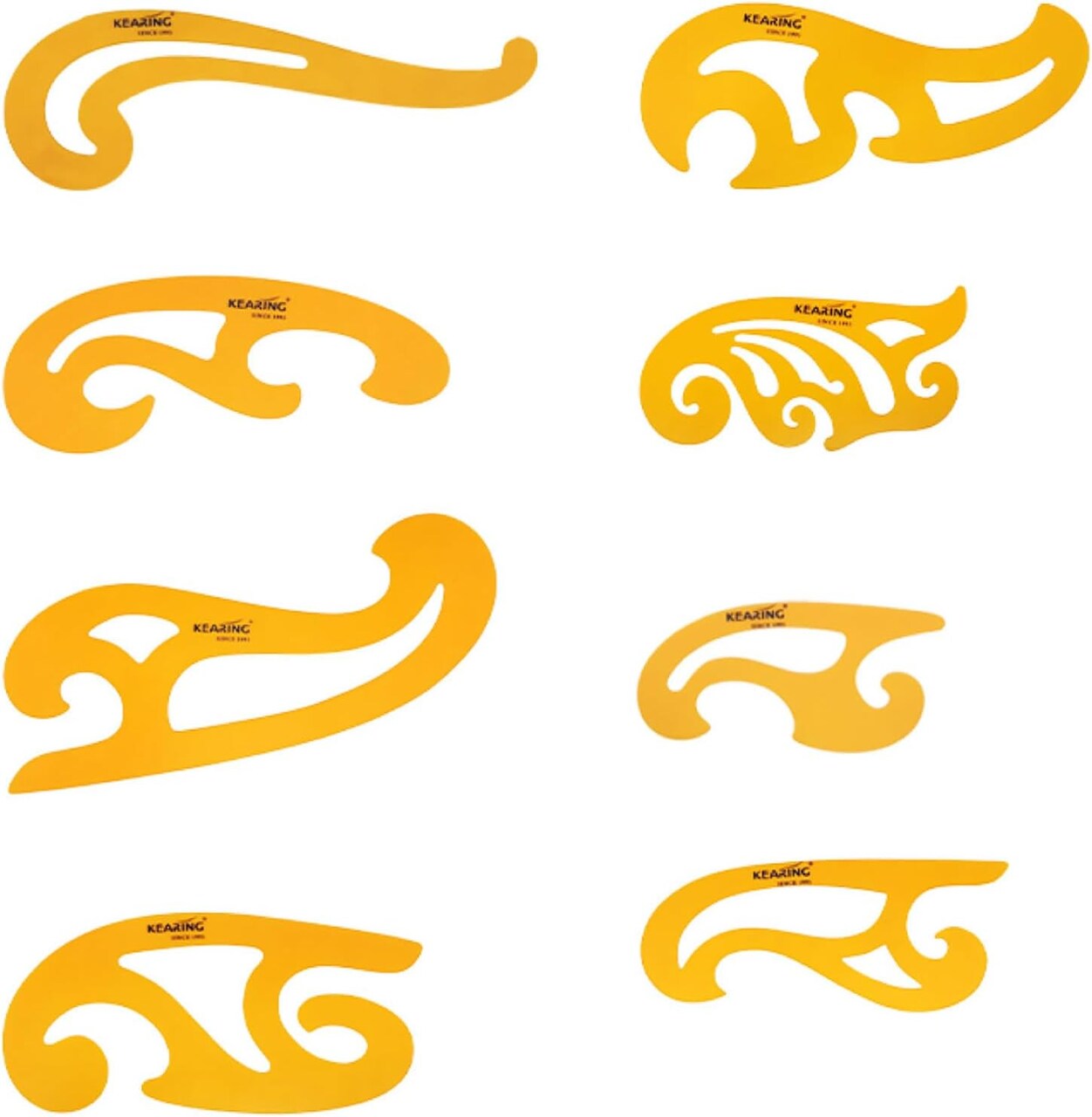 Kearing® 12" x 6" French Curve Ruler Template: Geometric Drawing Tool